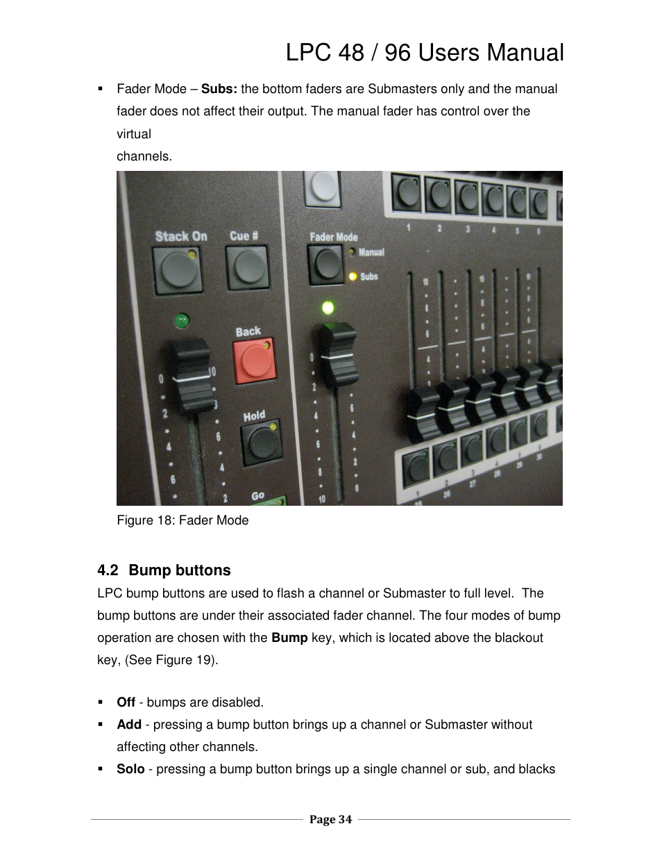 Lpc 48 / 96 users manual | Leprecon LPC V2 User's Manual User Manual | Page 34 / 122