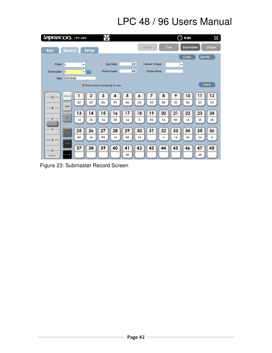 Lpc 48 / 96 users manual | Leprecon LPC V2 User's Manual User Manual | Page 42 / 122