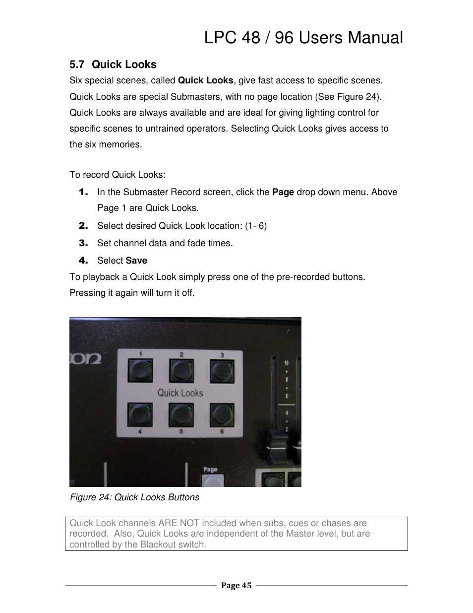 Lpc 48 / 96 users manual | Leprecon LPC V2 User's Manual User Manual | Page 45 / 122