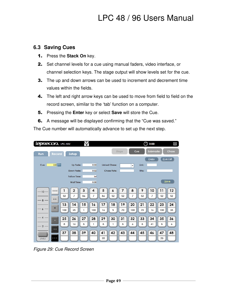 Lpc 48 / 96 users manual | Leprecon LPC V2 User's Manual User Manual | Page 49 / 122