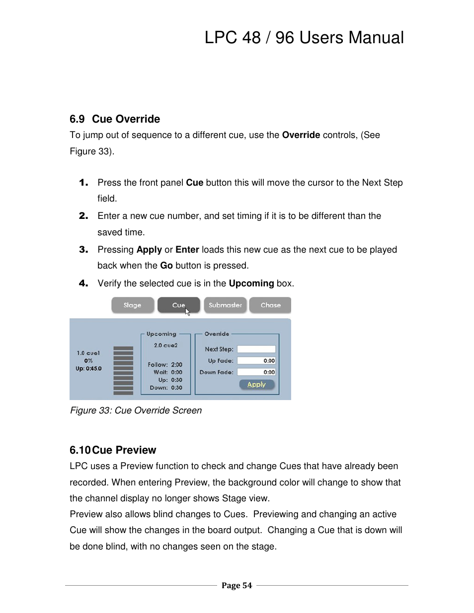 Lpc 48 / 96 users manual | Leprecon LPC V2 User's Manual User Manual | Page 54 / 122