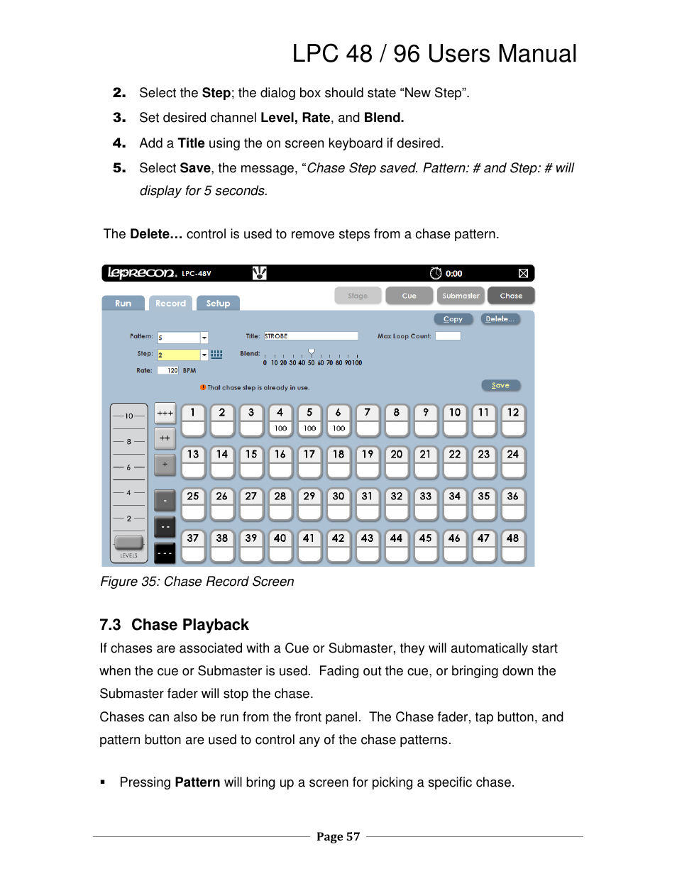 Lpc 48 / 96 users manual | Leprecon LPC V2 User's Manual User Manual | Page 57 / 122