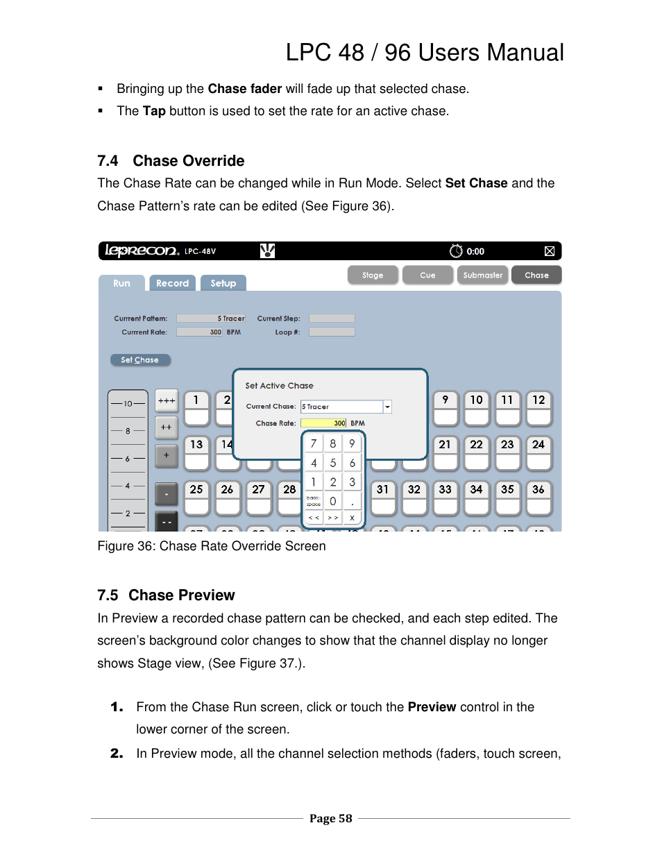 Lpc 48 / 96 users manual | Leprecon LPC V2 User's Manual User Manual | Page 58 / 122