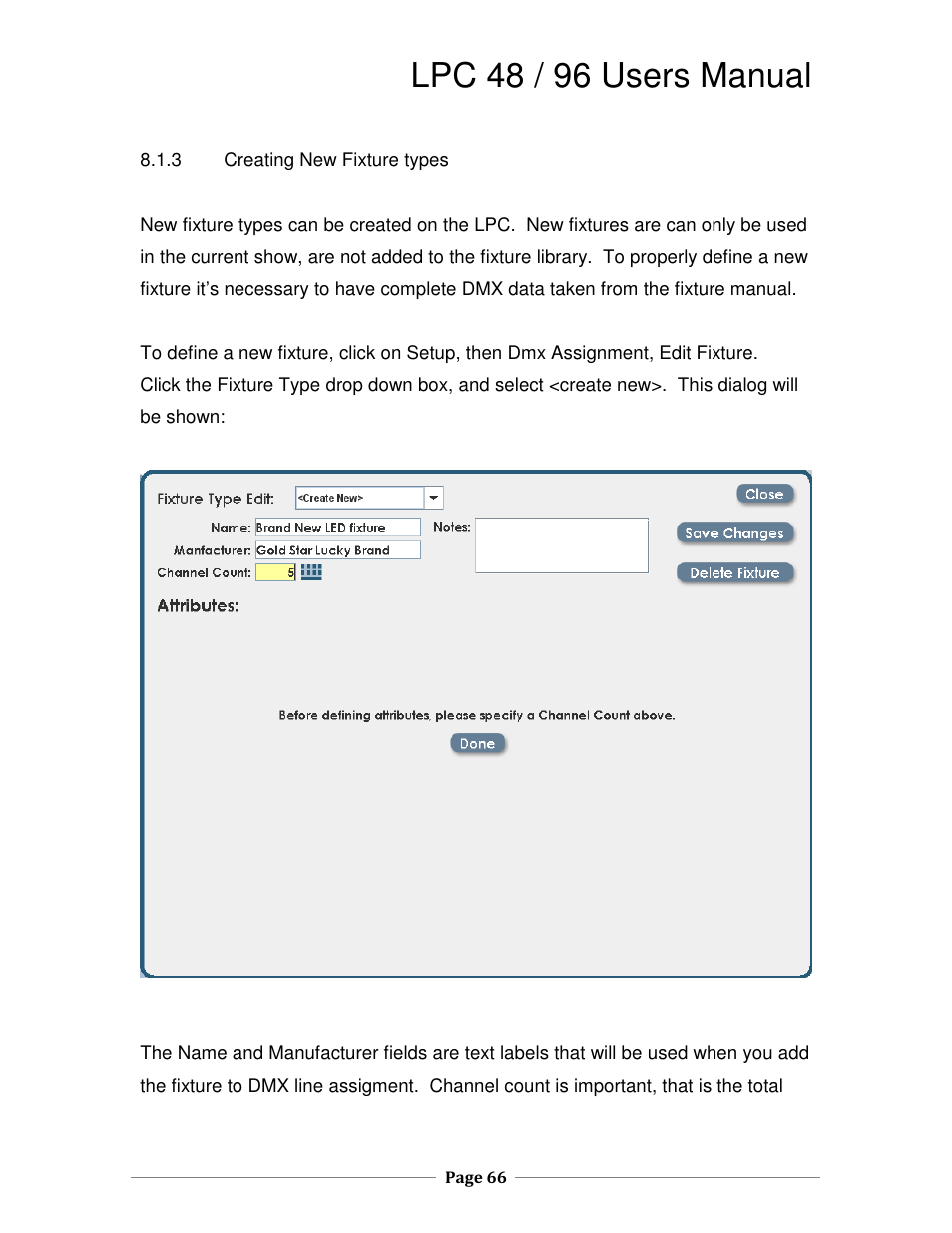 Lpc 48 / 96 users manual | Leprecon LPC V2 User's Manual User Manual | Page 66 / 122