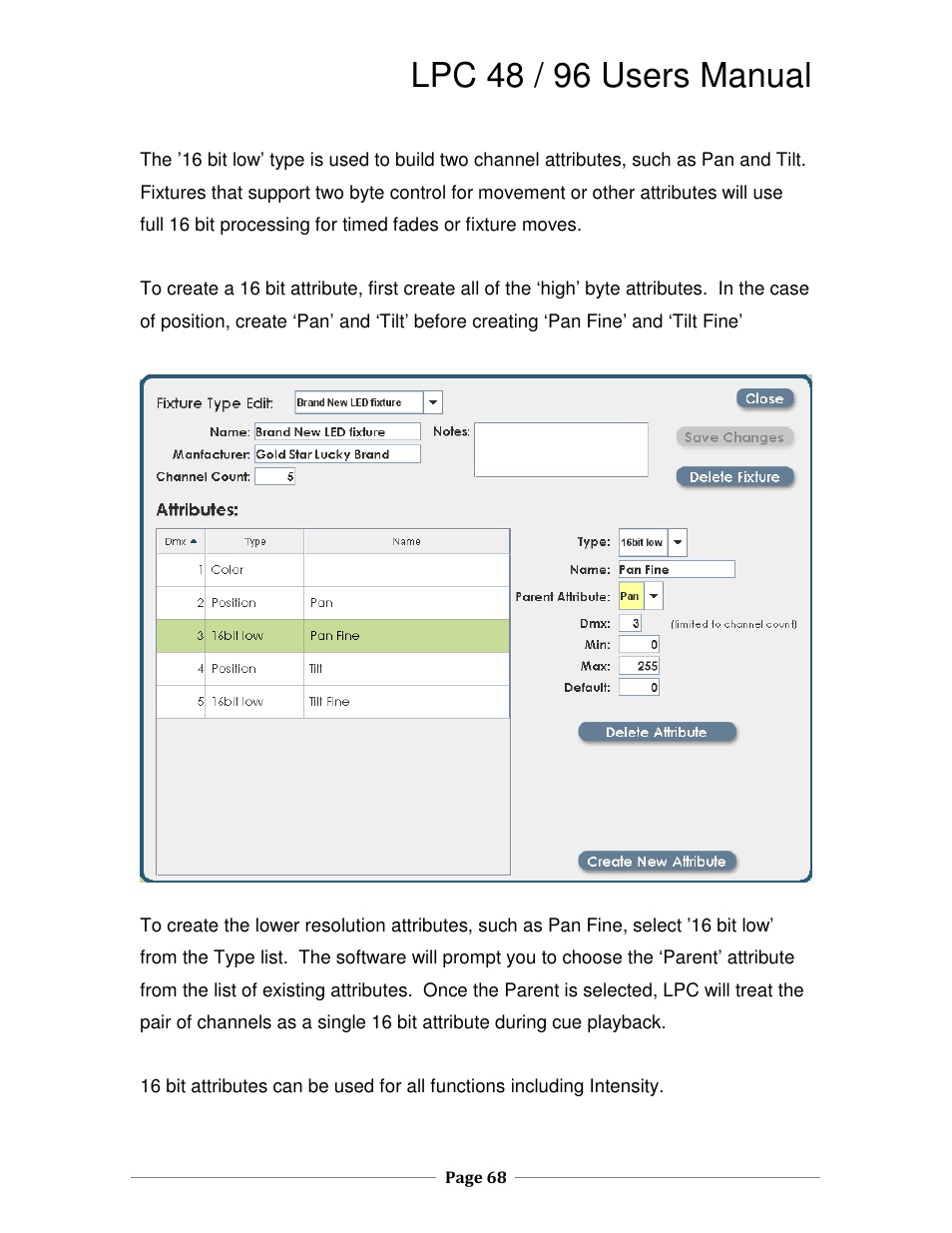 Lpc 48 / 96 users manual | Leprecon LPC V2 User's Manual User Manual | Page 68 / 122