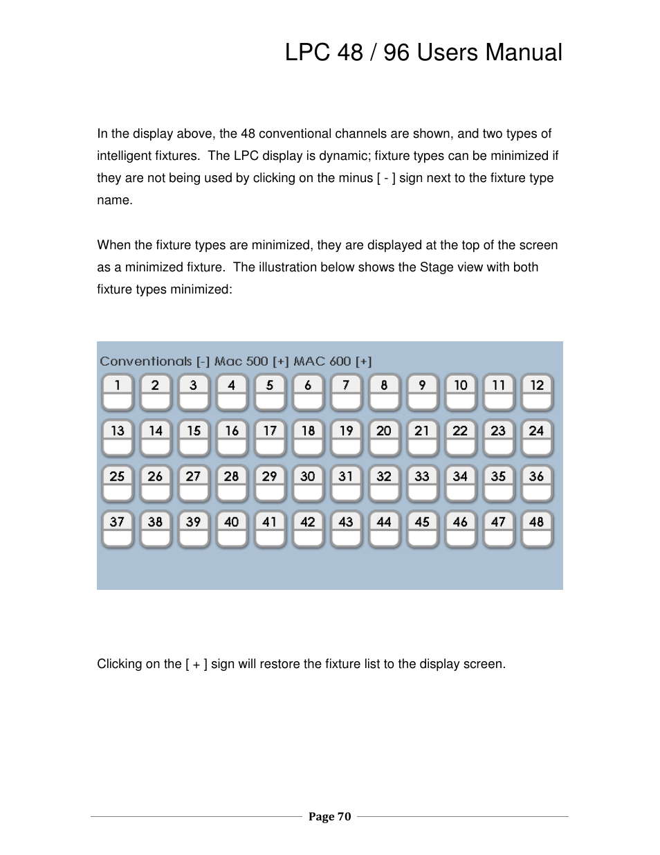 Lpc 48 / 96 users manual | Leprecon LPC V2 User's Manual User Manual | Page 70 / 122
