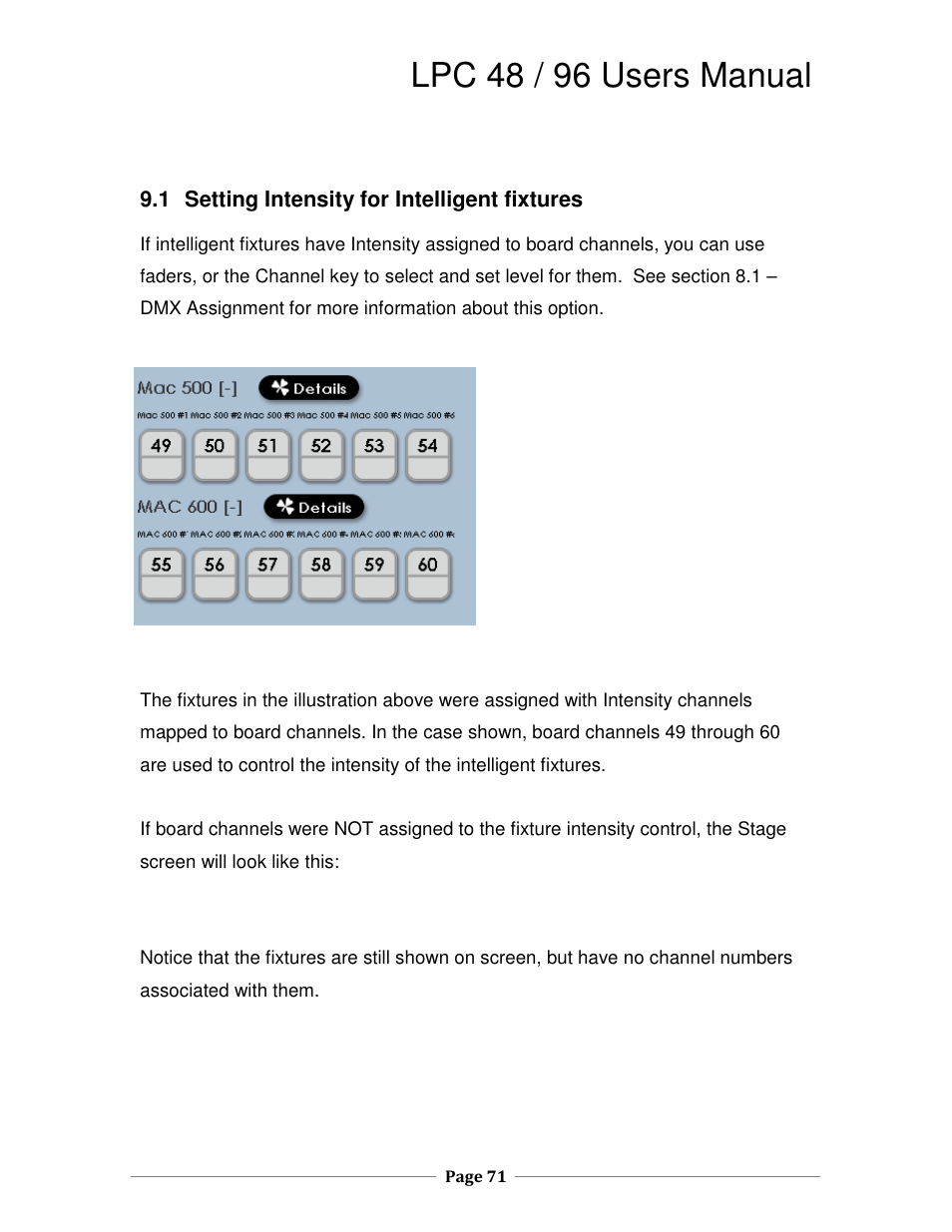 Lpc 48 / 96 users manual | Leprecon LPC V2 User's Manual User Manual | Page 71 / 122