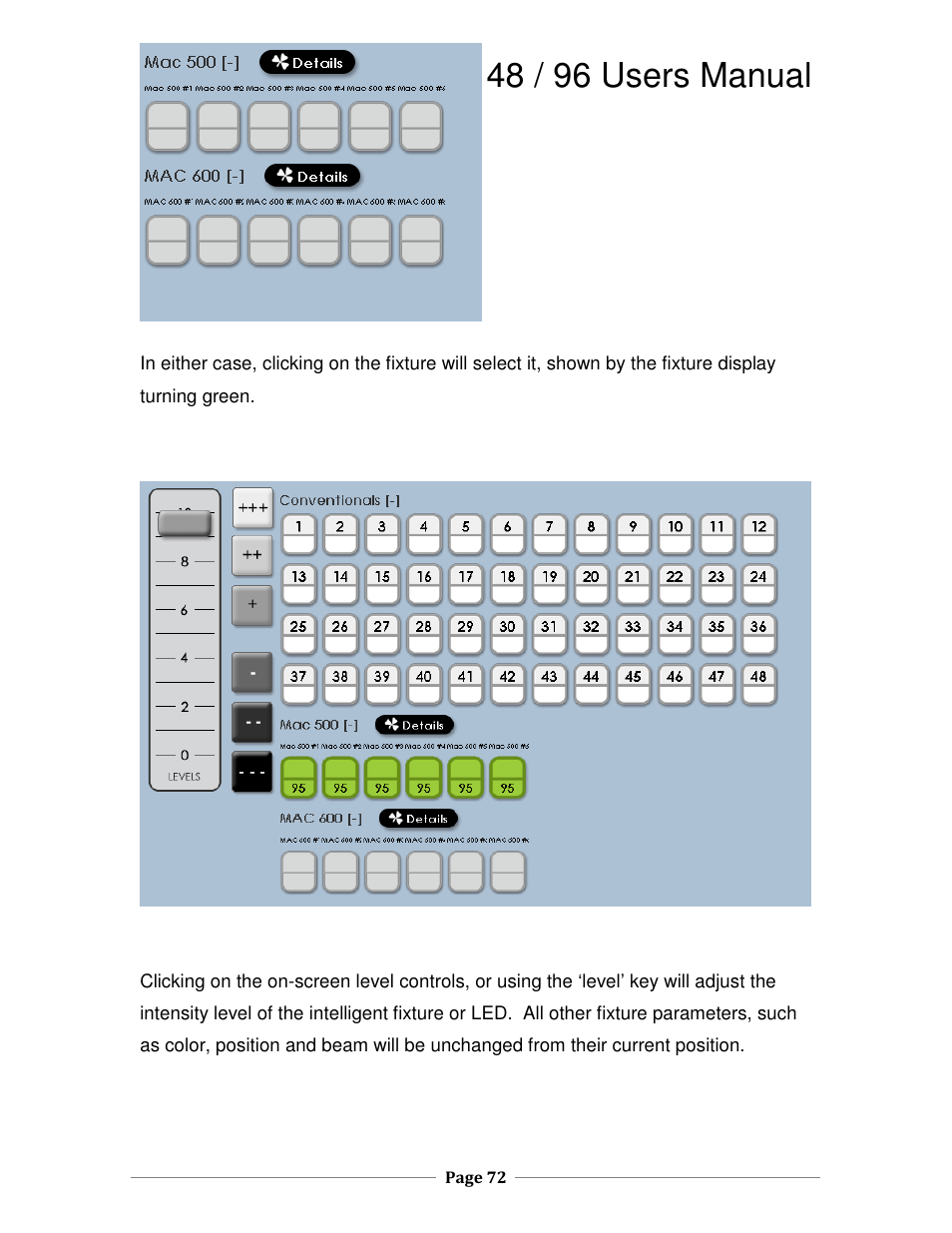 Lpc 48 / 96 users manual | Leprecon LPC V2 User's Manual User Manual | Page 72 / 122