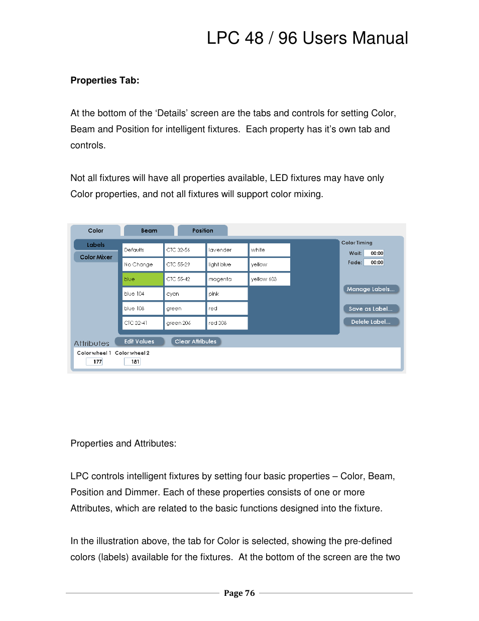 Lpc 48 / 96 users manual | Leprecon LPC V2 User's Manual User Manual | Page 76 / 122