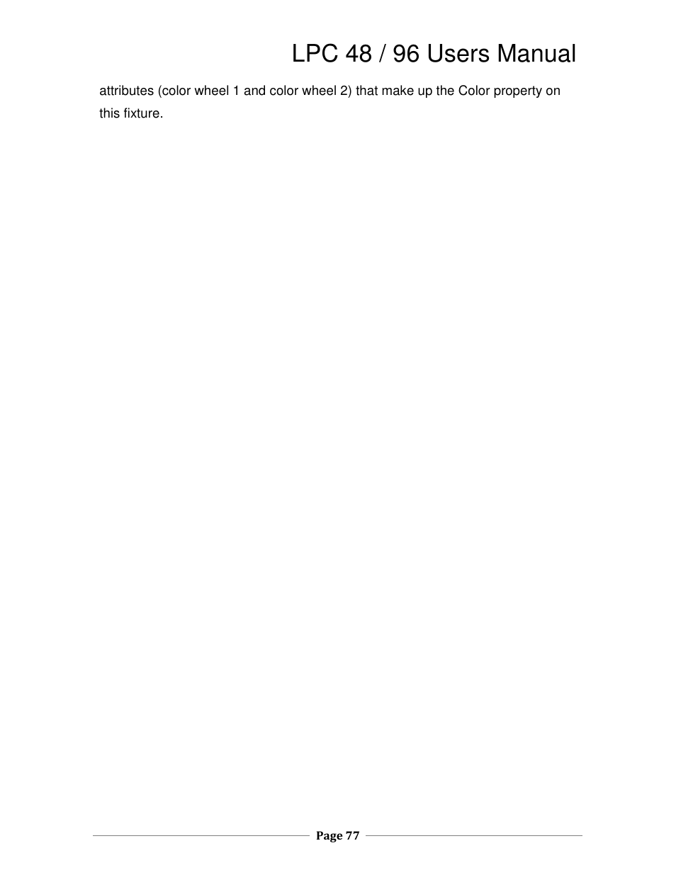 Lpc 48 / 96 users manual | Leprecon LPC V2 User's Manual User Manual | Page 77 / 122
