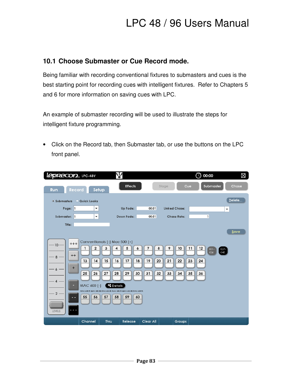 Lpc 48 / 96 users manual | Leprecon LPC V2 User's Manual User Manual | Page 83 / 122