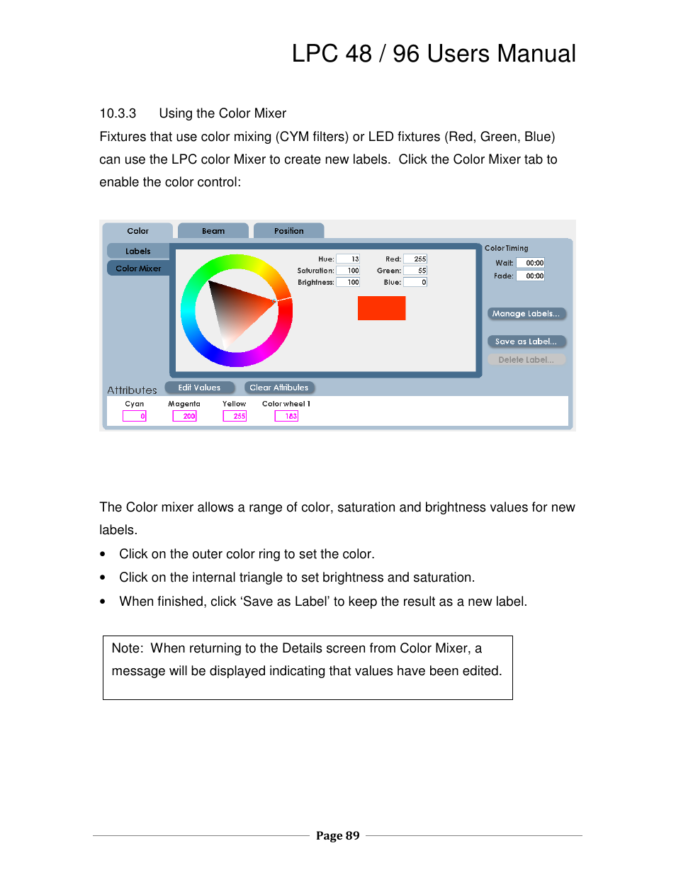 Lpc 48 / 96 users manual | Leprecon LPC V2 User's Manual User Manual | Page 89 / 122