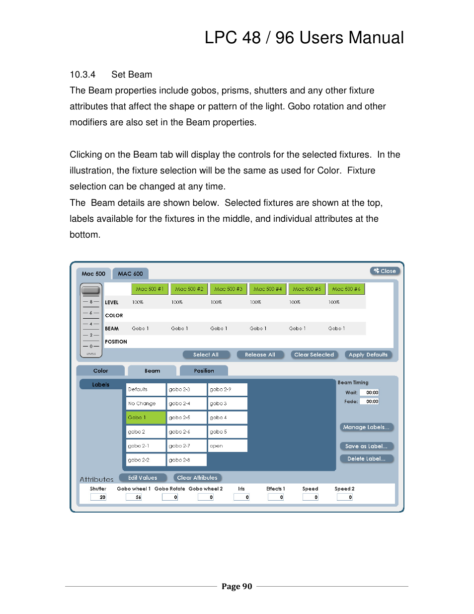 Lpc 48 / 96 users manual | Leprecon LPC V2 User's Manual User Manual | Page 90 / 122