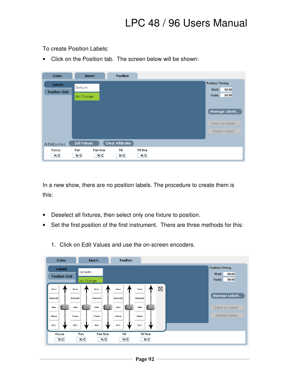 Lpc 48 / 96 users manual | Leprecon LPC V2 User's Manual User Manual | Page 92 / 122