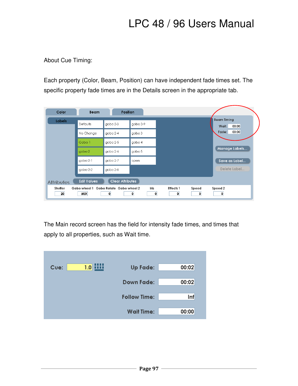 Lpc 48 / 96 users manual | Leprecon LPC V2 User's Manual User Manual | Page 97 / 122