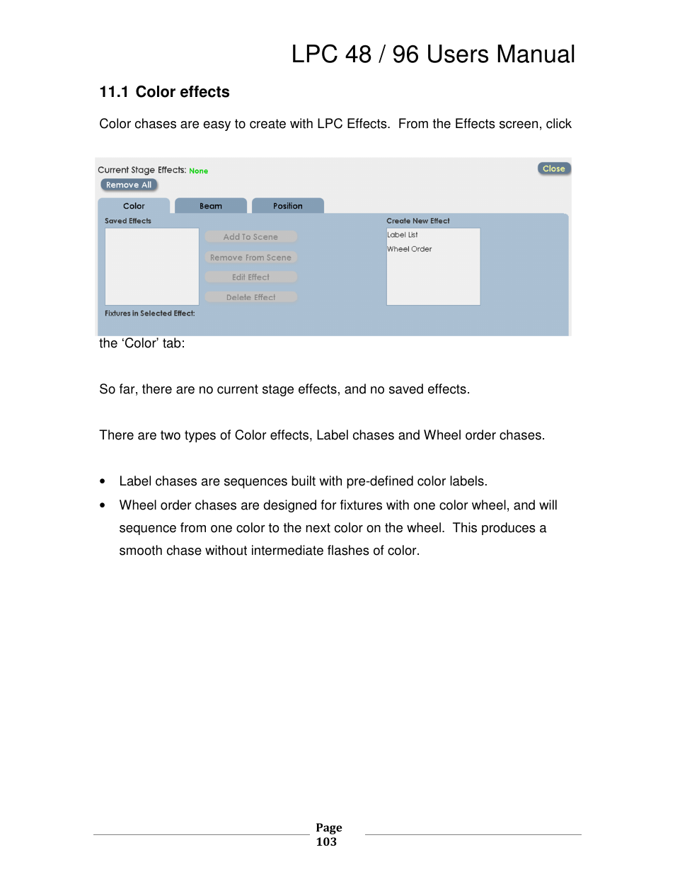 Lpc 48 / 96 users manual | Leprecon LPC V3 User's Manual User Manual | Page 103 / 126