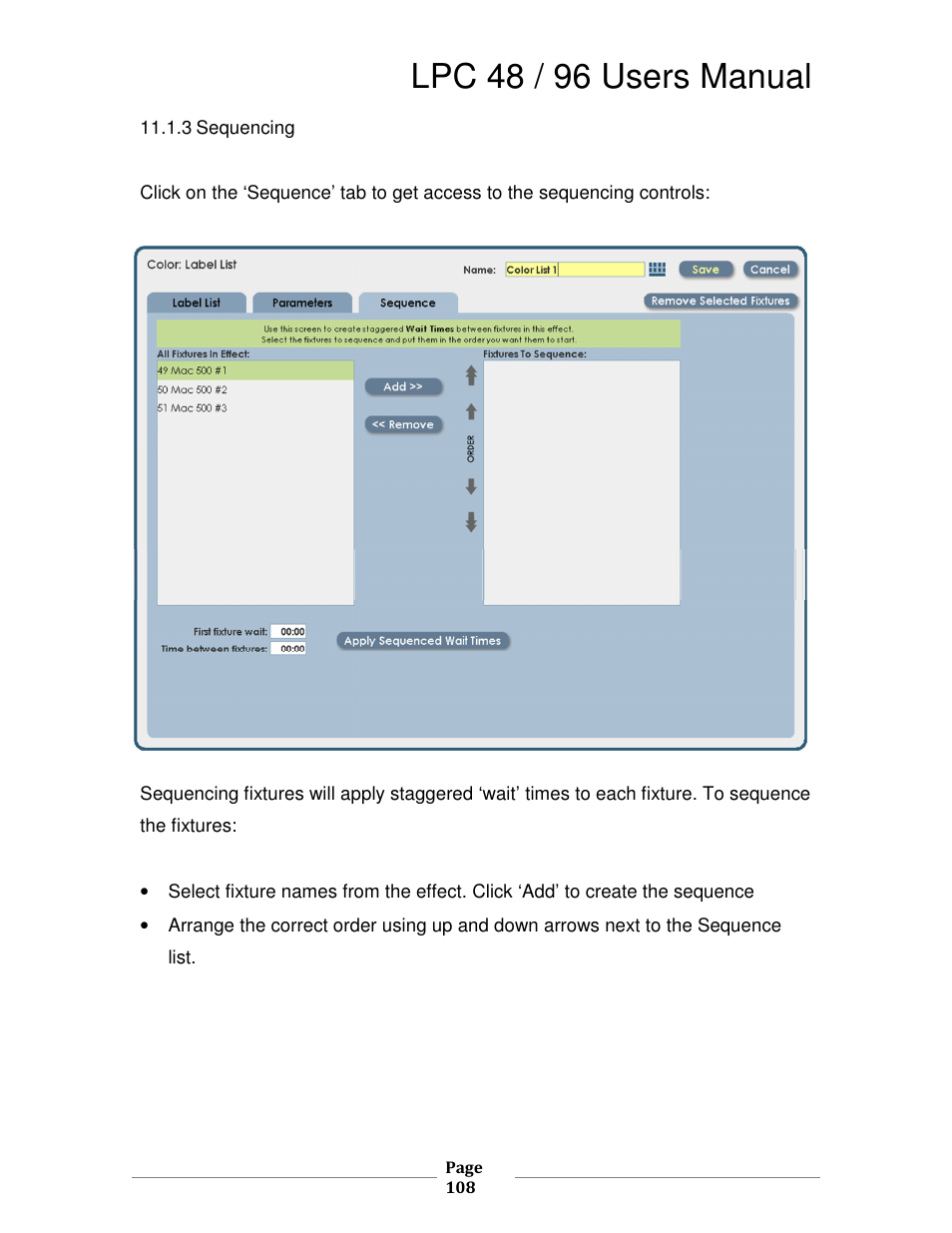 Lpc 48 / 96 users manual | Leprecon LPC V3 User's Manual User Manual | Page 108 / 126