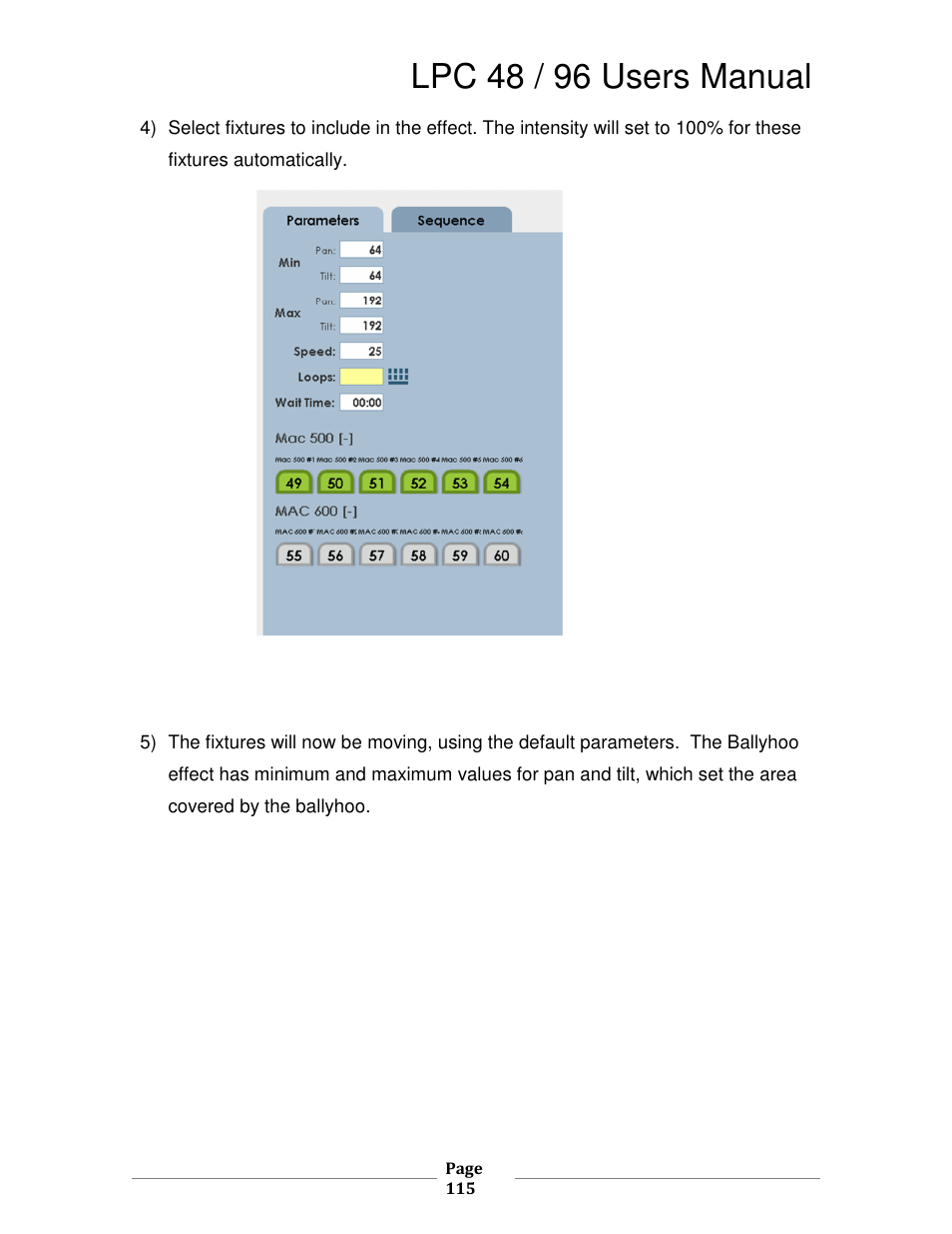 Lpc 48 / 96 users manual | Leprecon LPC V3 User's Manual User Manual | Page 115 / 126