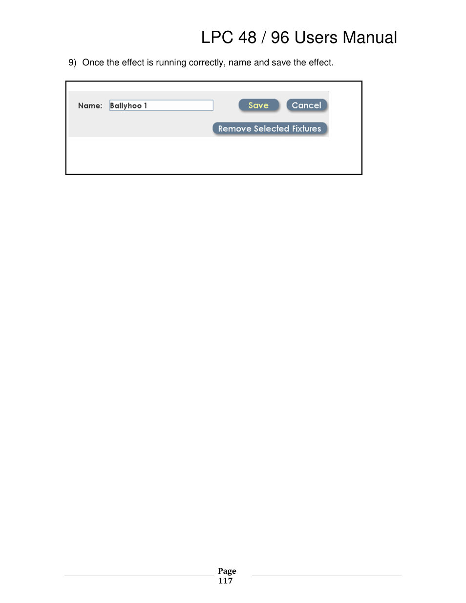 Lpc 48 / 96 users manual | Leprecon LPC V3 User's Manual User Manual | Page 117 / 126