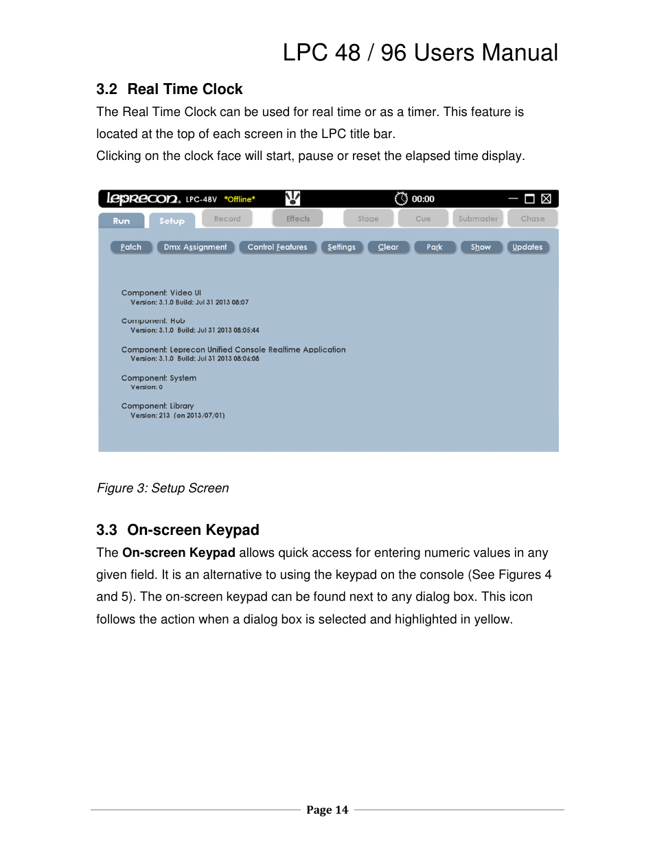 Lpc 48 / 96 users manual | Leprecon LPC V3 User's Manual User Manual | Page 14 / 126