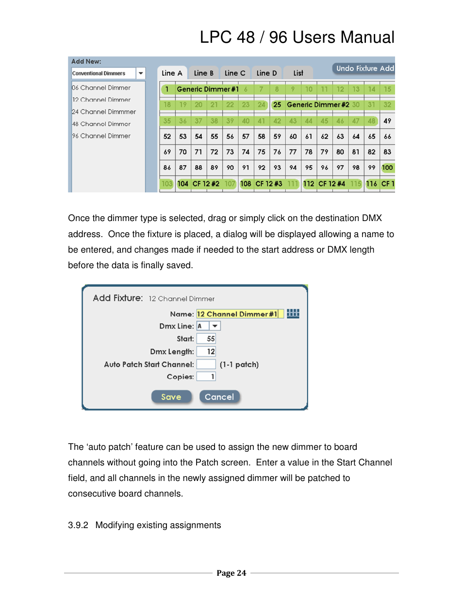 Lpc 48 / 96 users manual | Leprecon LPC V3 User's Manual User Manual | Page 24 / 126