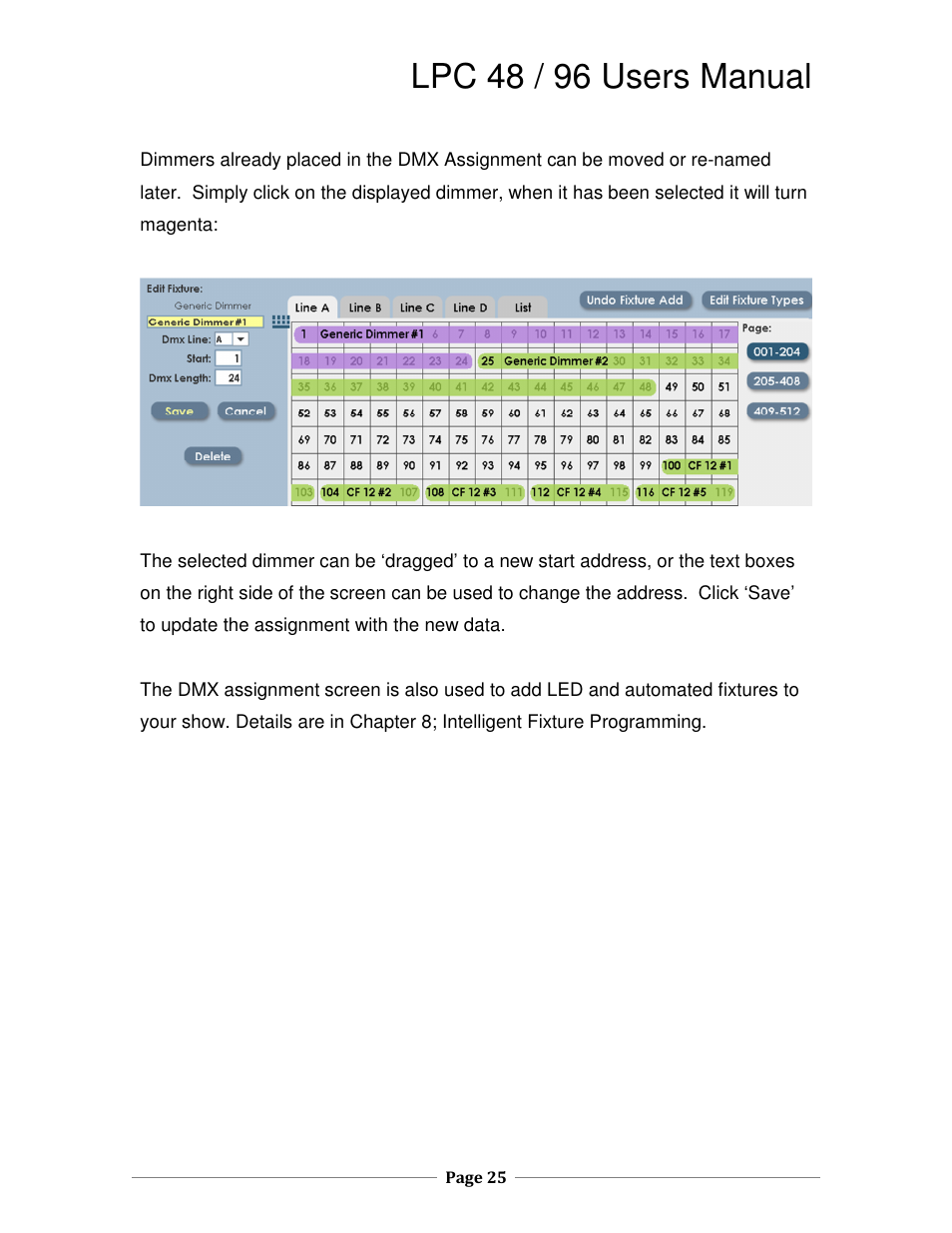 Lpc 48 / 96 users manual | Leprecon LPC V3 User's Manual User Manual | Page 25 / 126