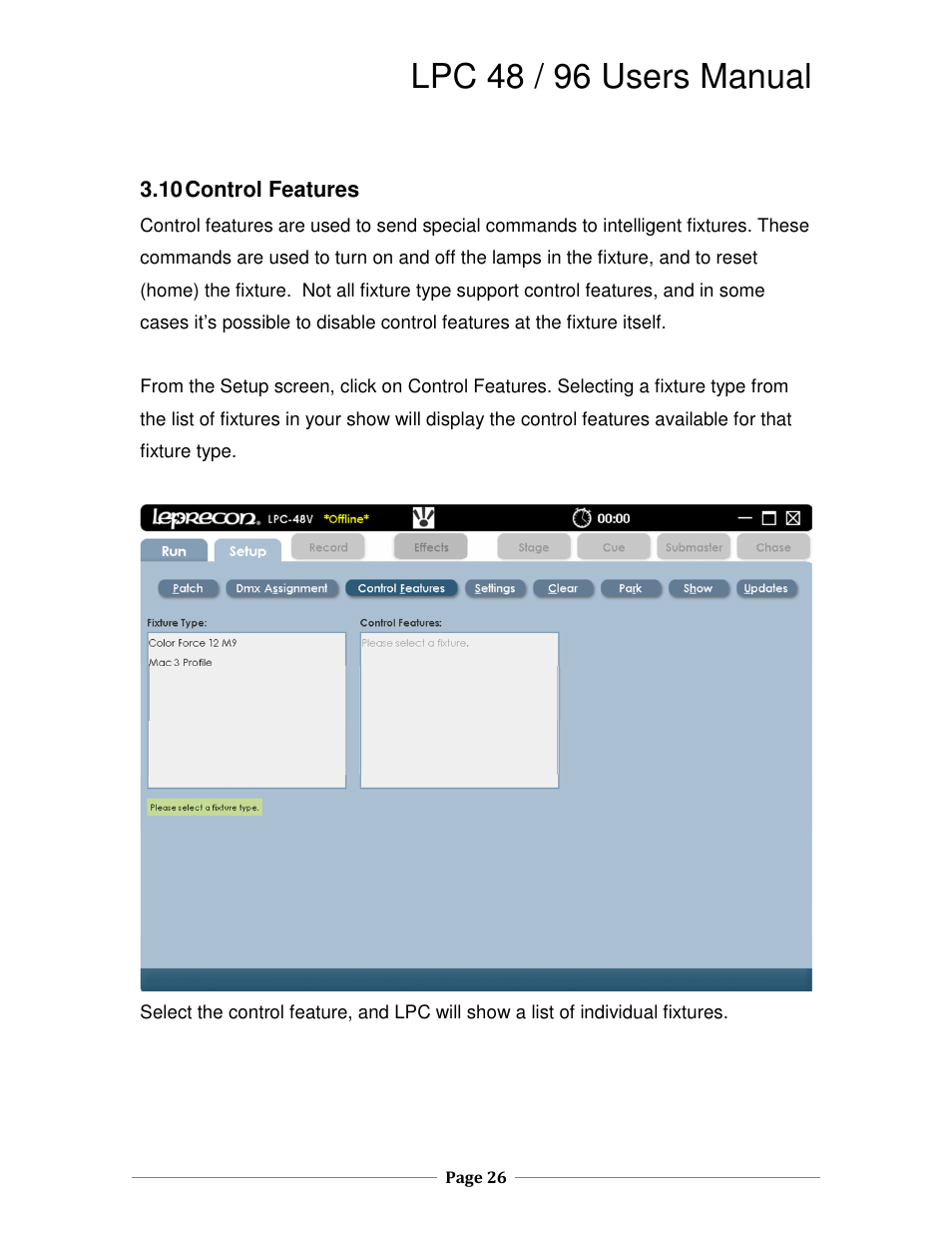 Lpc 48 / 96 users manual | Leprecon LPC V3 User's Manual User Manual | Page 26 / 126