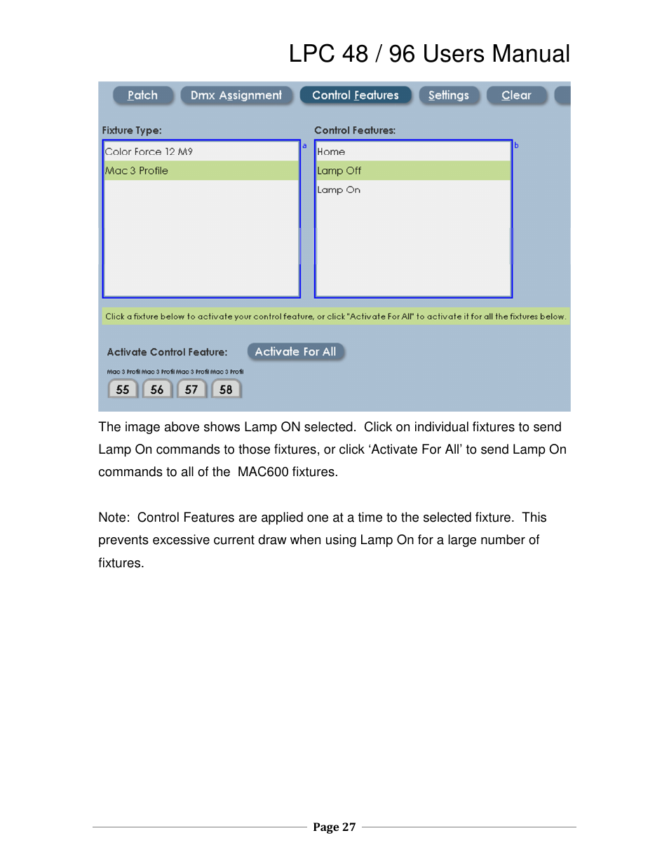 Lpc 48 / 96 users manual | Leprecon LPC V3 User's Manual User Manual | Page 27 / 126