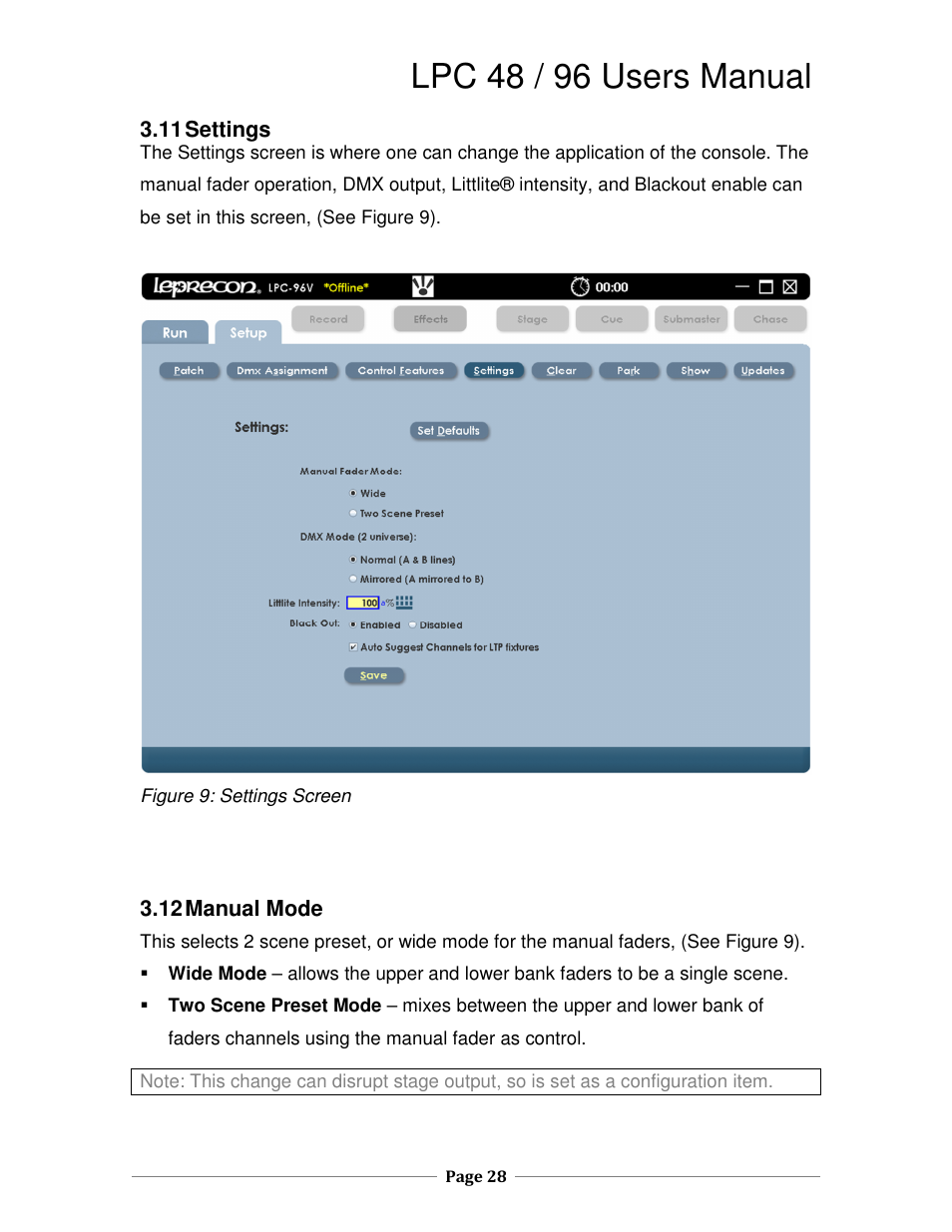 Lpc 48 / 96 users manual | Leprecon LPC V3 User's Manual User Manual | Page 28 / 126