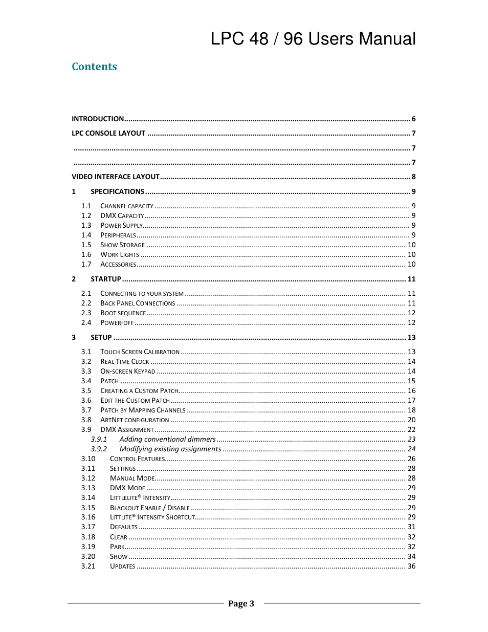 Leprecon LPC V3 User's Manual User Manual | Page 3 / 126