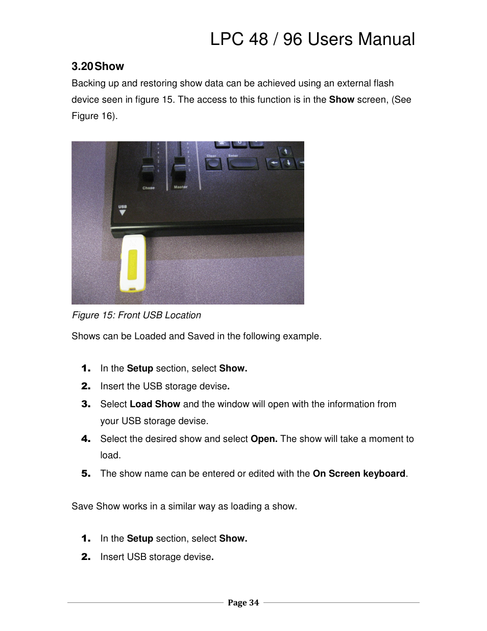 Lpc 48 / 96 users manual | Leprecon LPC V3 User's Manual User Manual | Page 34 / 126