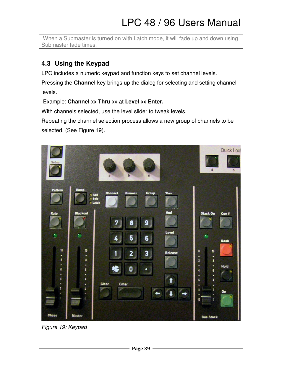 Lpc 48 / 96 users manual | Leprecon LPC V3 User's Manual User Manual | Page 39 / 126