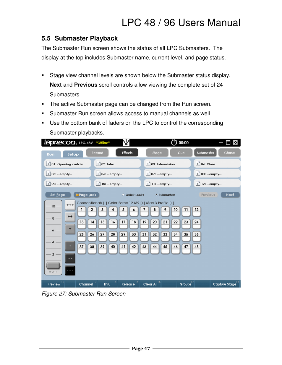 Lpc 48 / 96 users manual | Leprecon LPC V3 User's Manual User Manual | Page 47 / 126