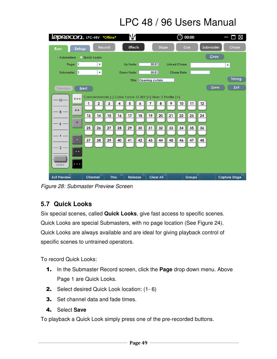 Lpc 48 / 96 users manual | Leprecon LPC V3 User's Manual User Manual | Page 49 / 126