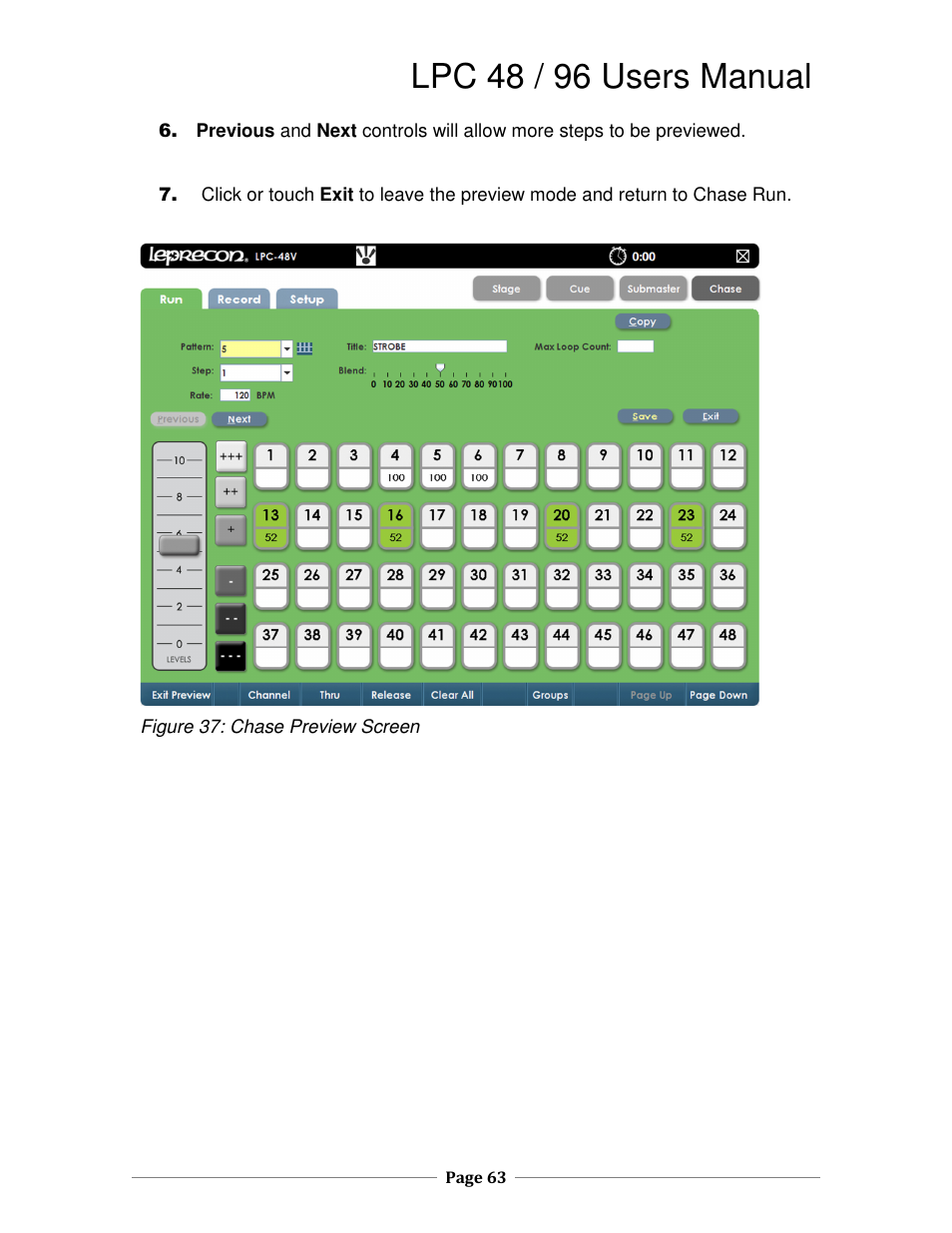 Lpc 48 / 96 users manual | Leprecon LPC V3 User's Manual User Manual | Page 63 / 126