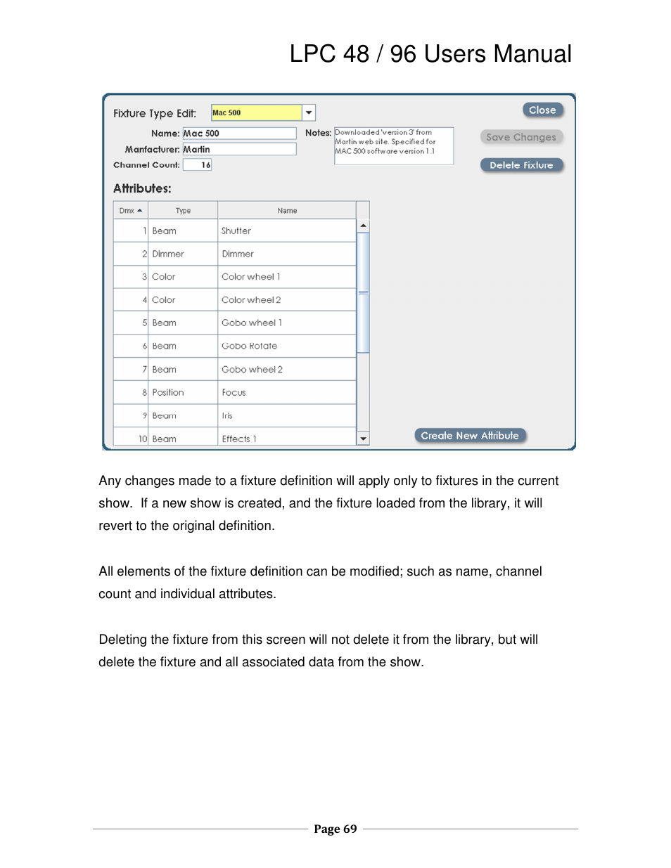 Lpc 48 / 96 users manual | Leprecon LPC V3 User's Manual User Manual | Page 69 / 126