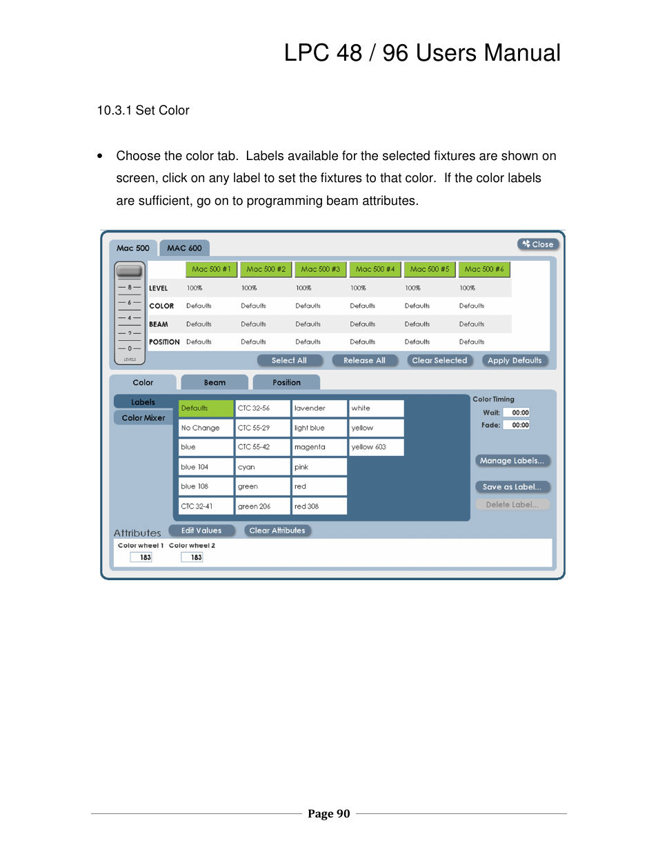 Lpc 48 / 96 users manual | Leprecon LPC V3 User's Manual User Manual | Page 90 / 126