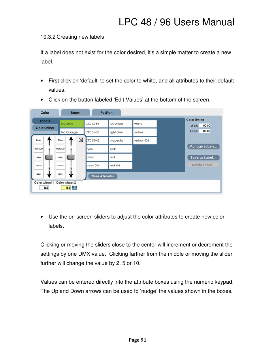 Lpc 48 / 96 users manual | Leprecon LPC V3 User's Manual User Manual | Page 91 / 126