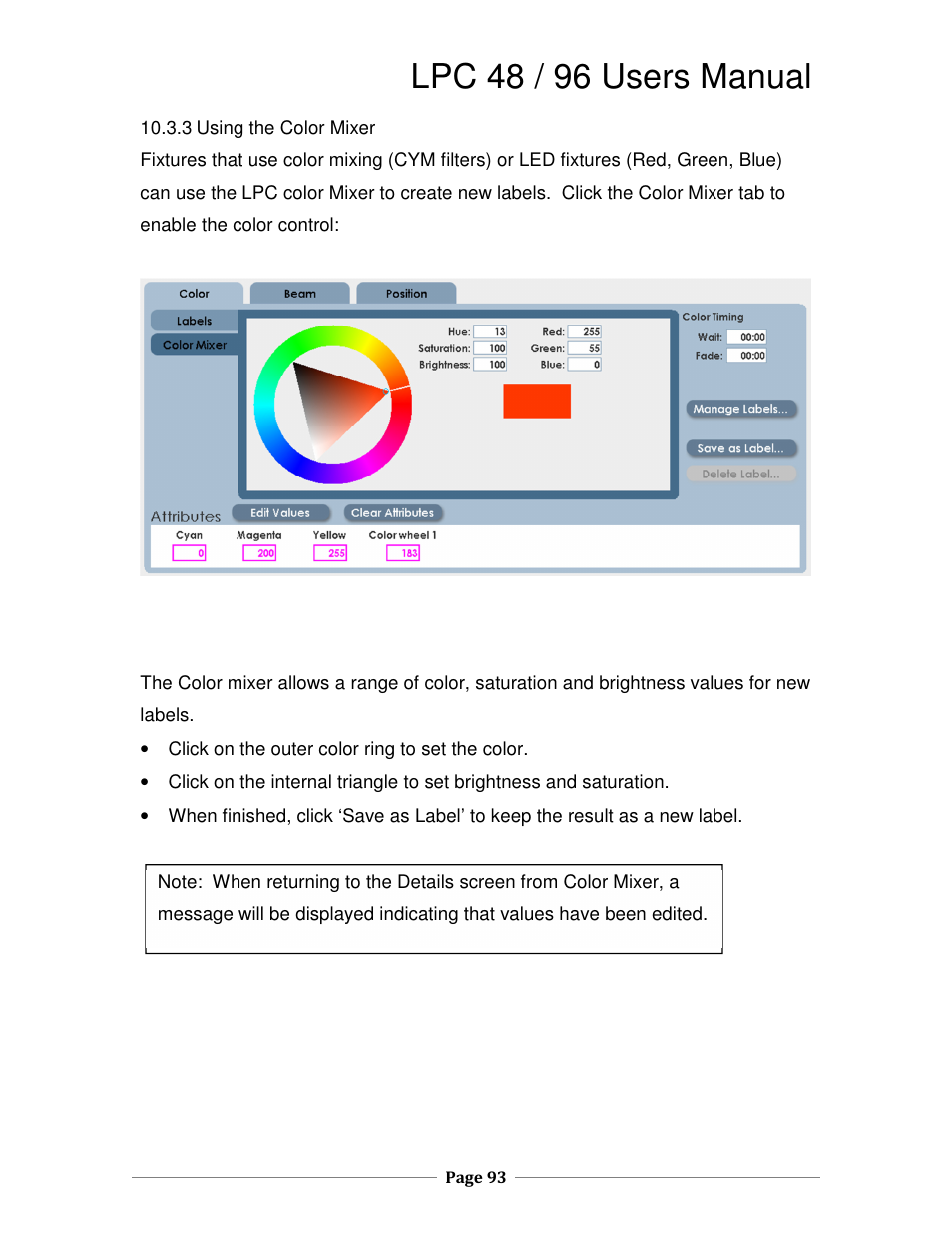 Lpc 48 / 96 users manual | Leprecon LPC V3 User's Manual User Manual | Page 93 / 126