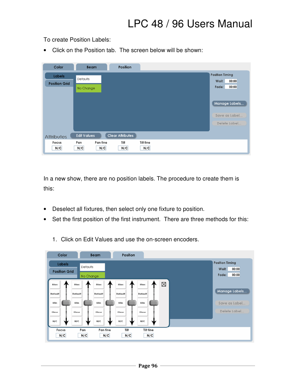 Lpc 48 / 96 users manual | Leprecon LPC V3 User's Manual User Manual | Page 96 / 126