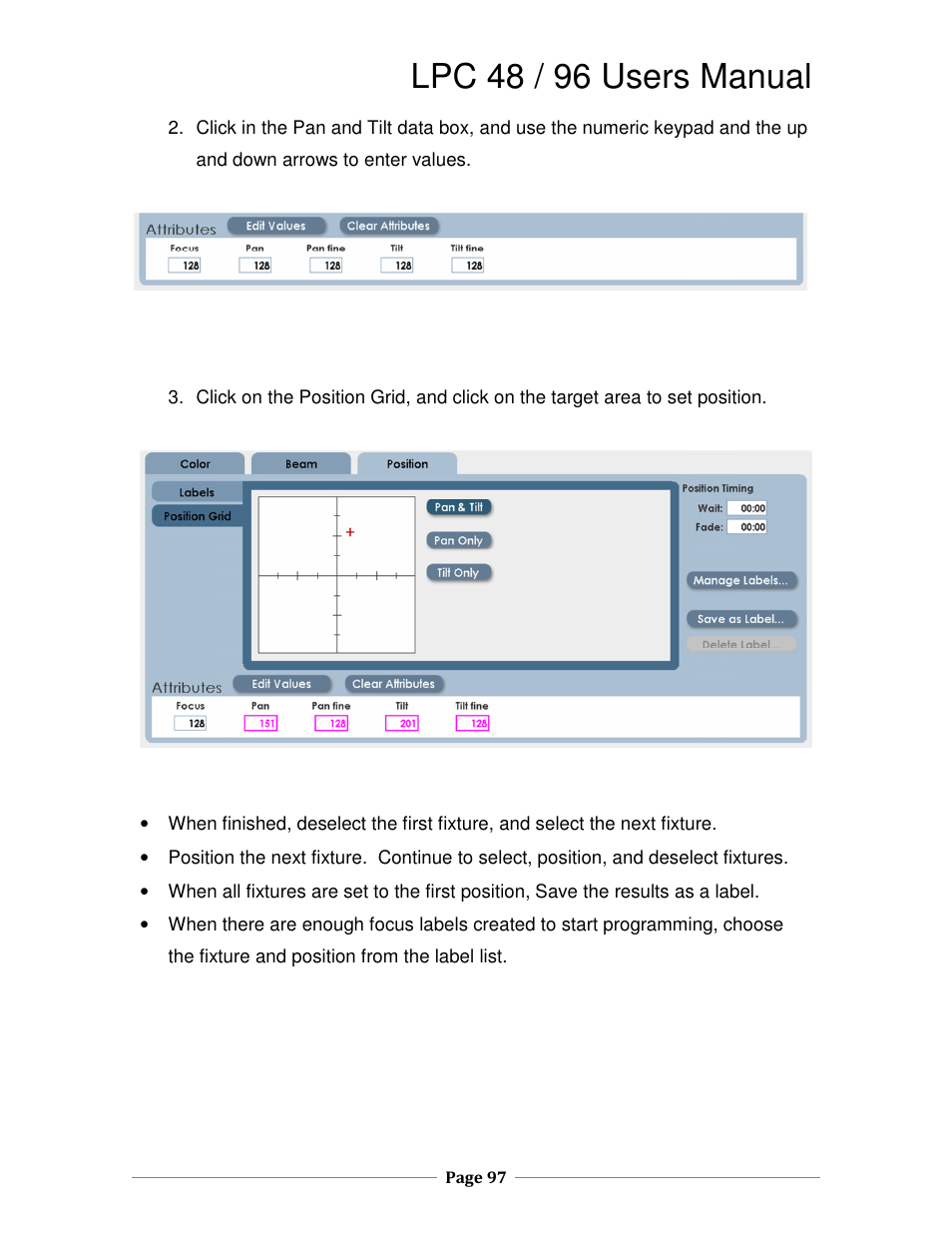 Lpc 48 / 96 users manual | Leprecon LPC V3 User's Manual User Manual | Page 97 / 126