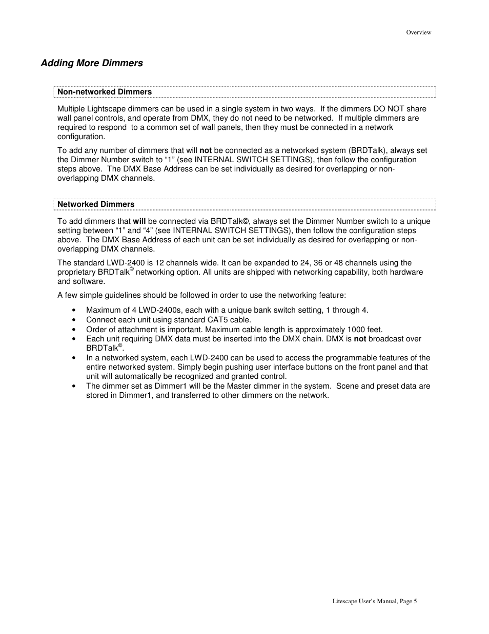 Leprecon Litescape dimmer User Manual | Page 21 / 79