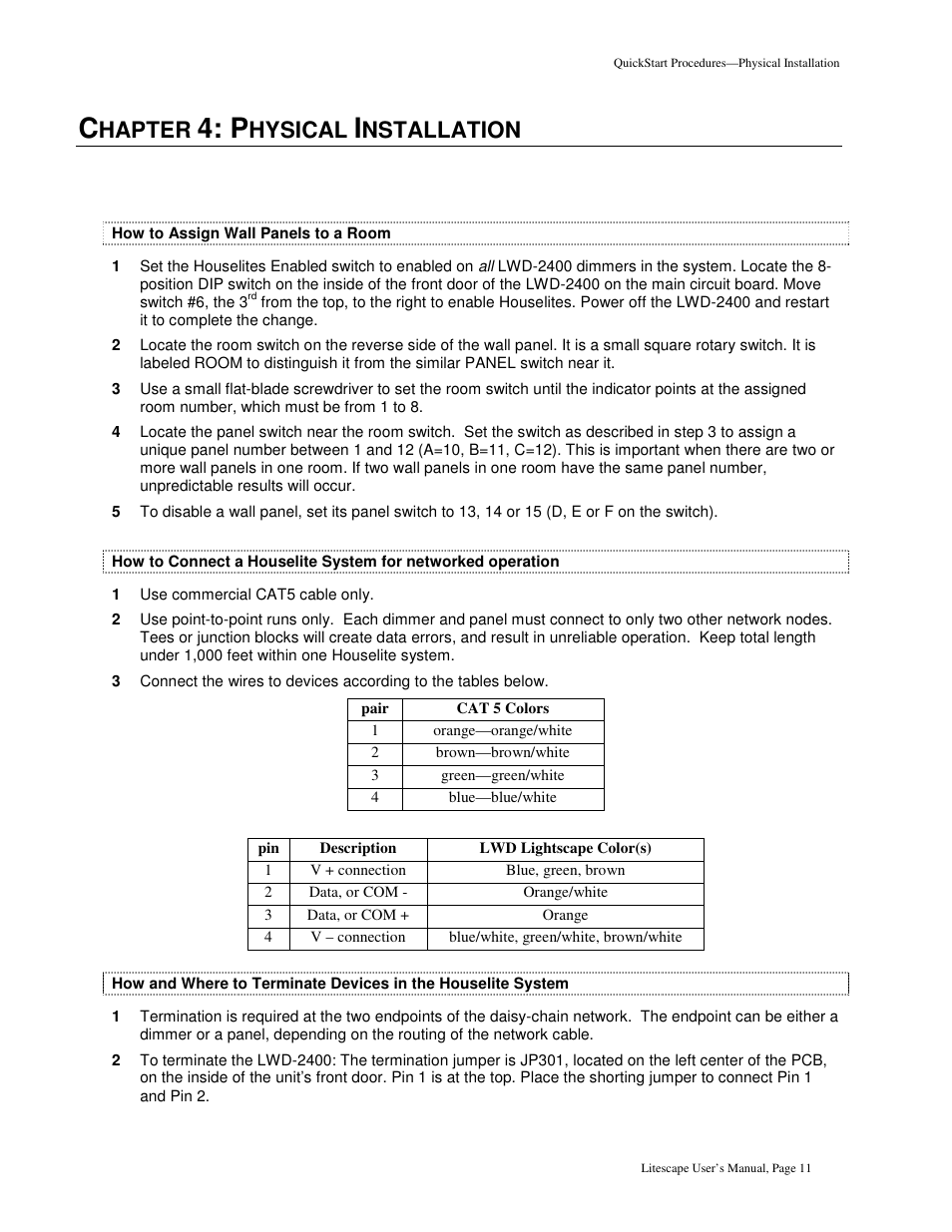 Hapter, Hysical, Nstallation | Leprecon Litescape dimmer User Manual | Page 27 / 79