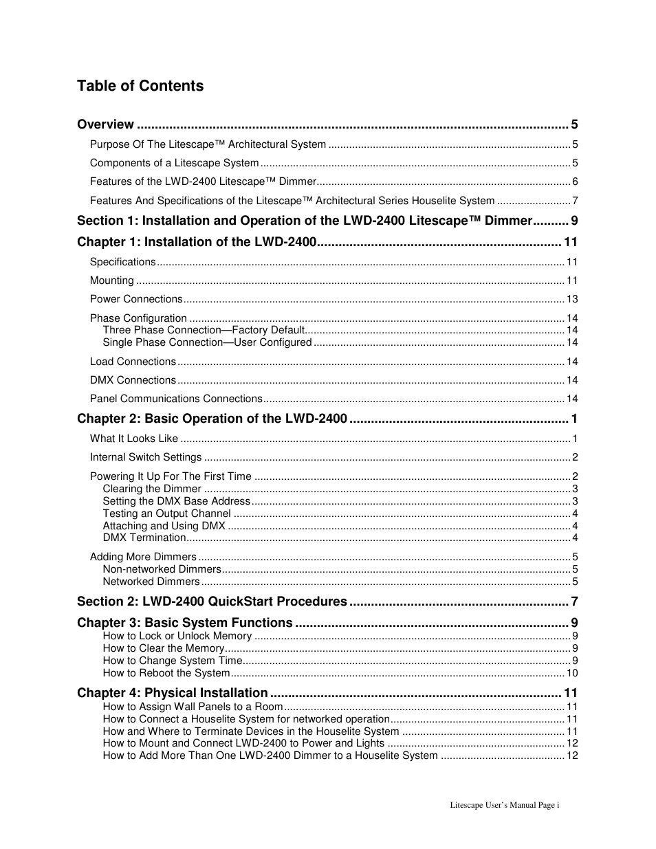 Leprecon Litescape dimmer User Manual | Page 3 / 79