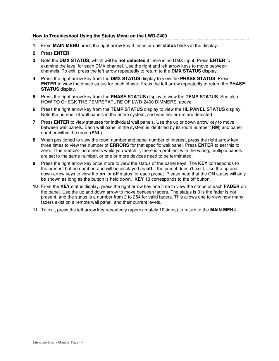 Leprecon Litescape dimmer User Manual | Page 30 / 79