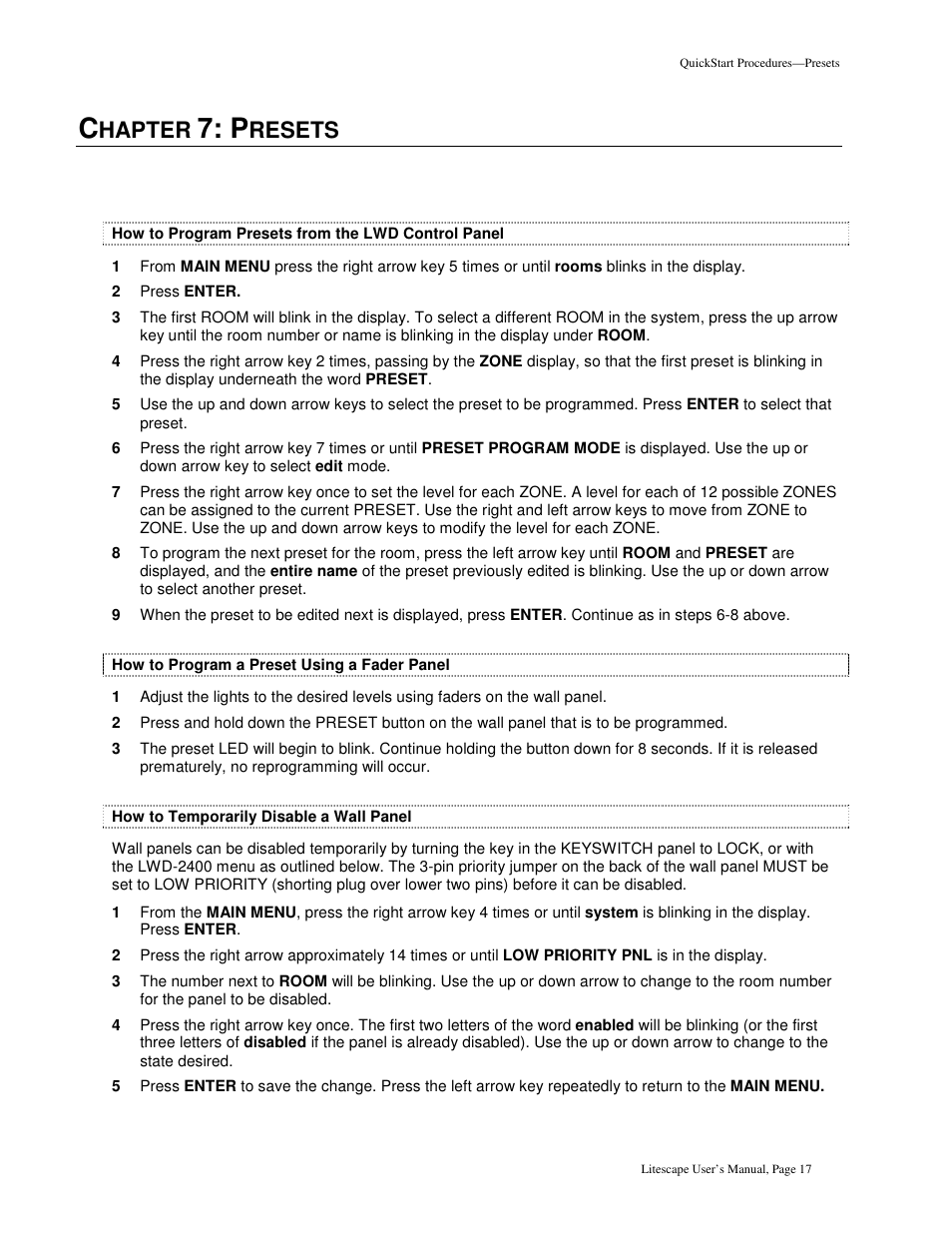 Hapter, Resets | Leprecon Litescape dimmer User Manual | Page 33 / 79