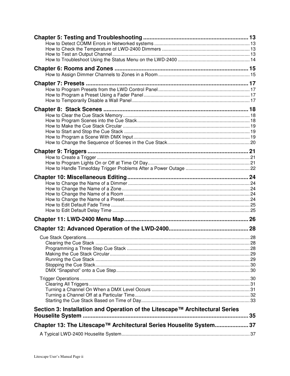 Leprecon Litescape dimmer User Manual | Page 4 / 79