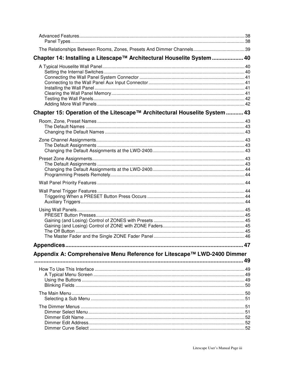 Leprecon Litescape dimmer User Manual | Page 5 / 79