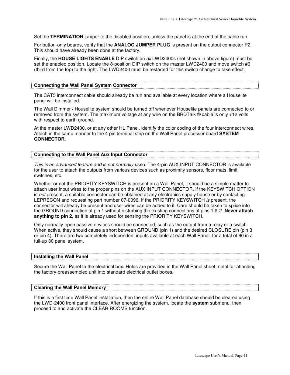 Leprecon Litescape dimmer User Manual | Page 57 / 79