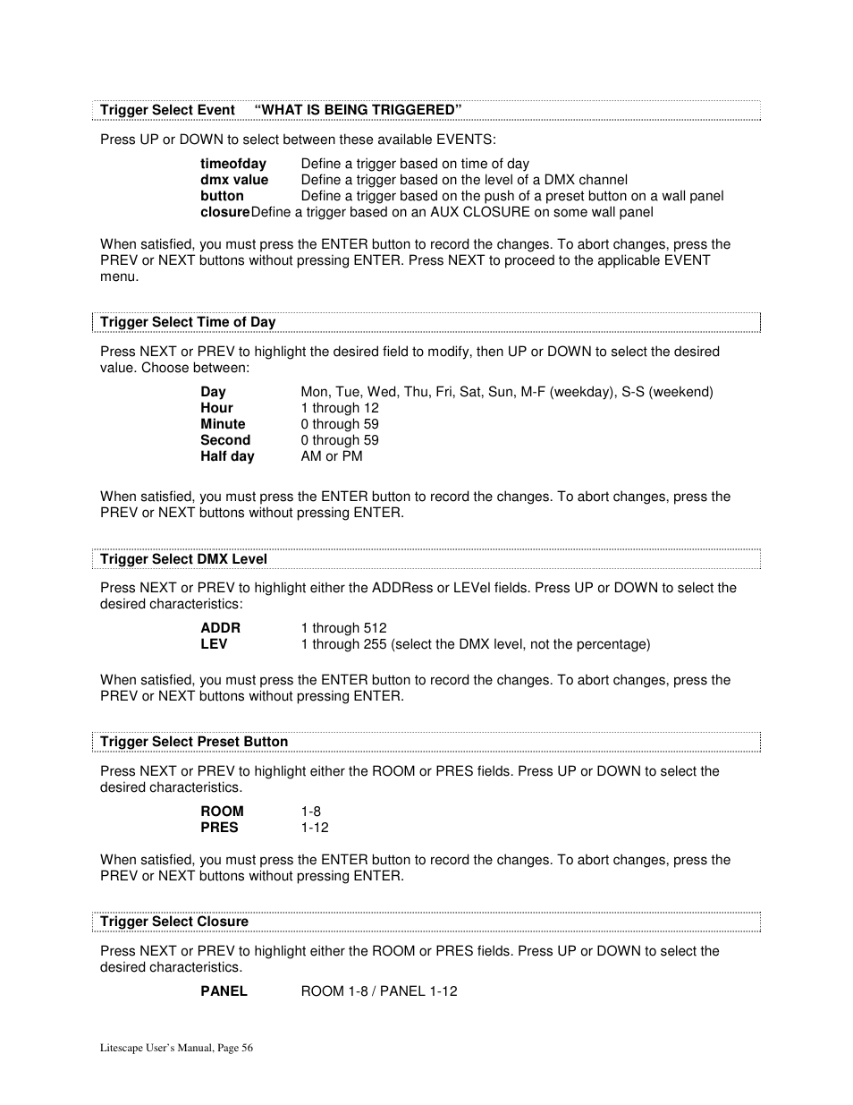 Leprecon Litescape dimmer User Manual | Page 72 / 79